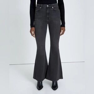 7 For All Mankind MegaFlare Jeans‎ Belle Wash Black Flare Size 27